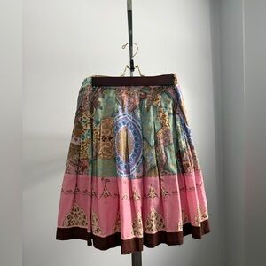 Bohemian Patchwork Skirt - Pink and Brown